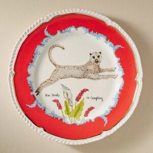 NEW Anthropologie Lou Rota Plate 12 Days of Christmas Plate l 10 Lords a Leaping